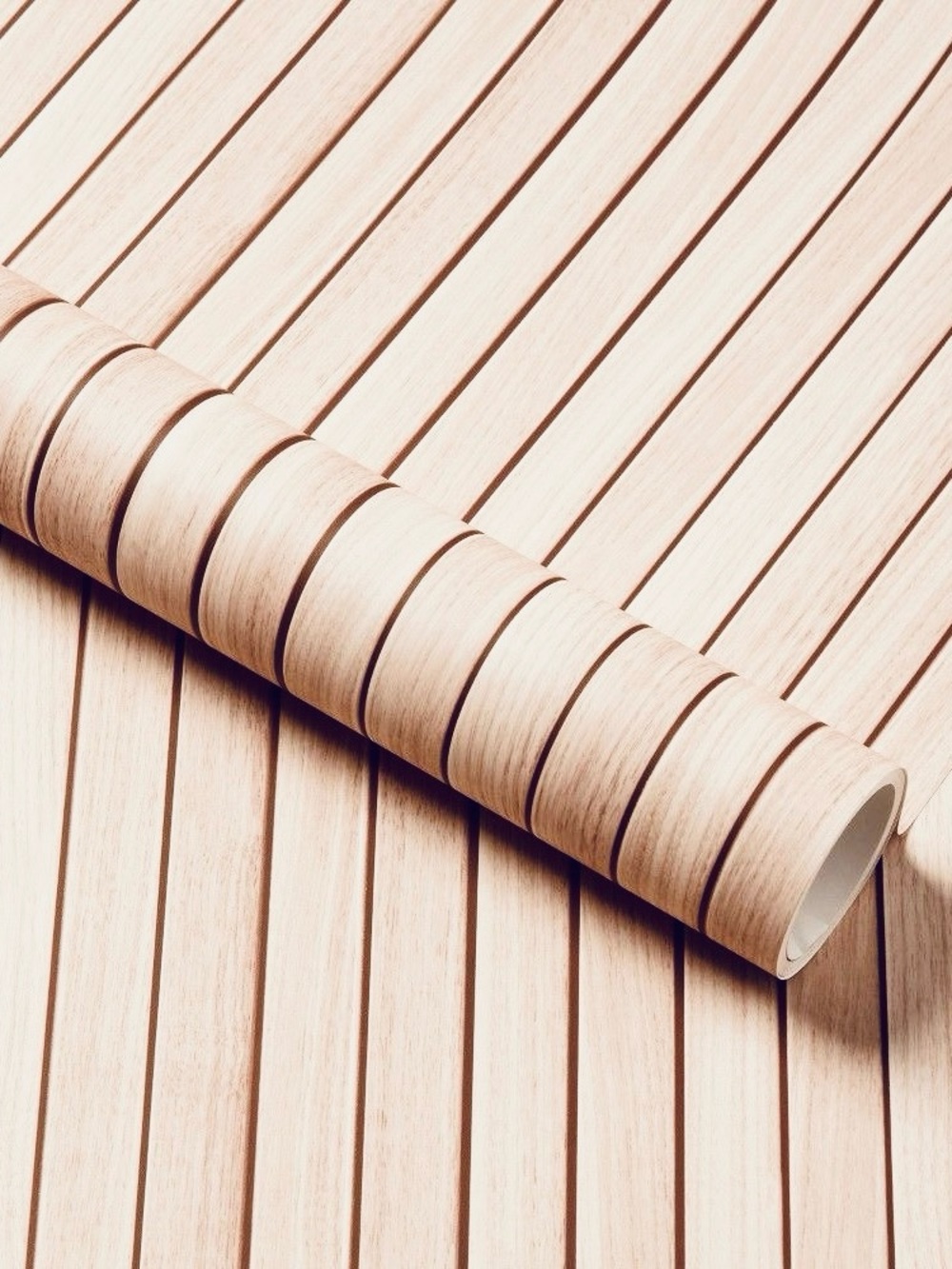NEW Threshold Slatted Wood White Oak Wallpaper Roll
